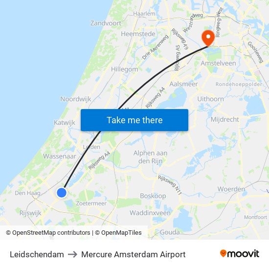 Leidschendam to Mercure Amsterdam Airport map