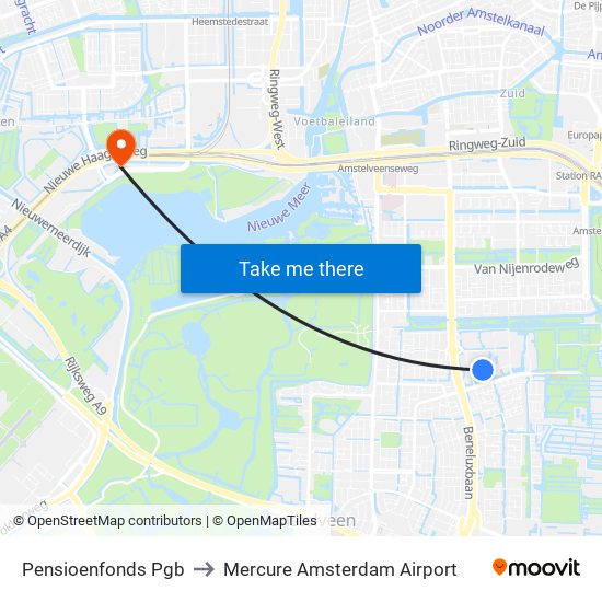 Vu-Uilenstede to Mercure Amsterdam Airport map