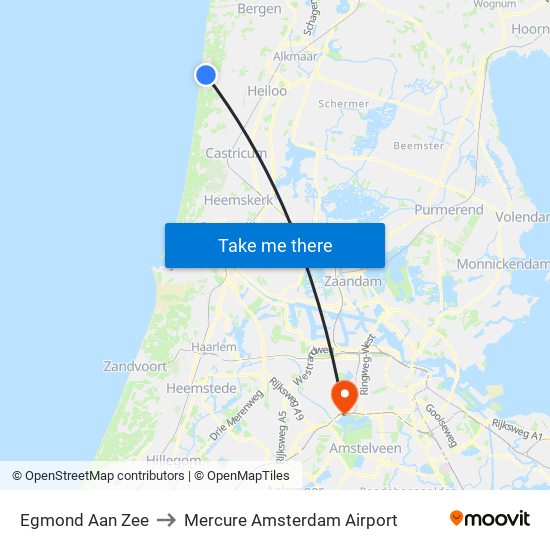 Egmond Aan Zee to Mercure Amsterdam Airport map