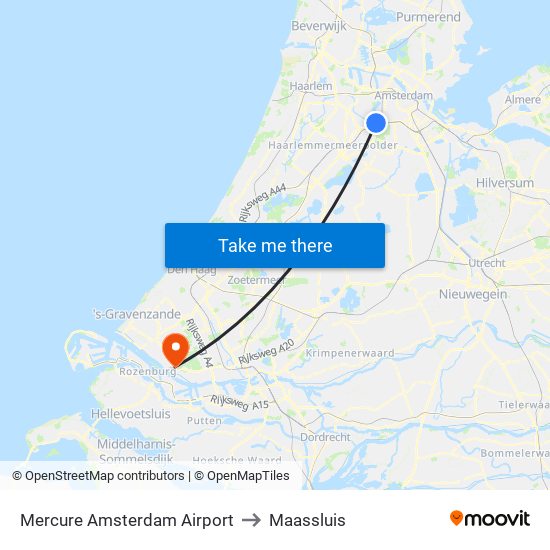 Mercure Amsterdam Airport to Maassluis map