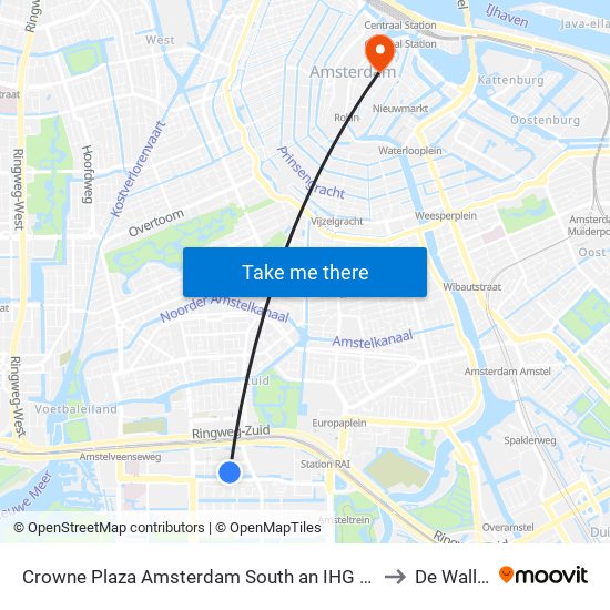 Crowne Plaza Amsterdam South an IHG Hotel to De Wallen map