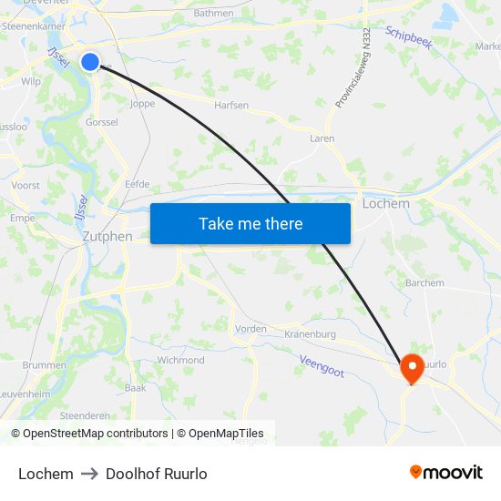 Lochem to Doolhof Ruurlo map