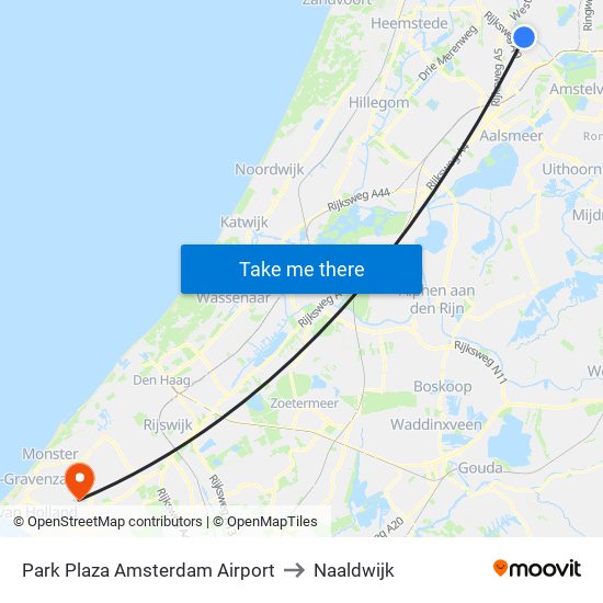 Park Plaza Amsterdam Airport to Naaldwijk map