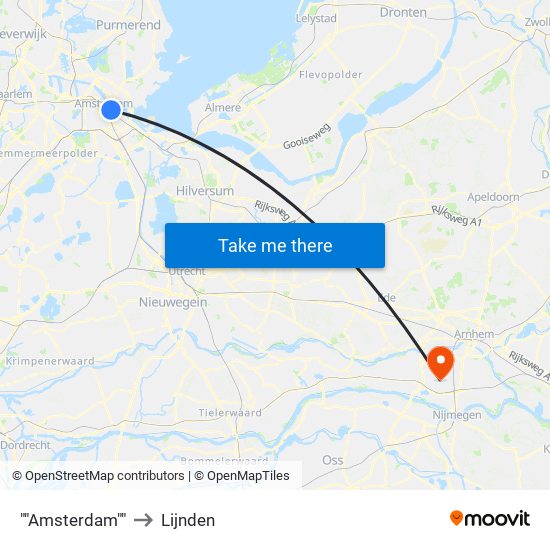 ""Amsterdam"" to Lijnden map