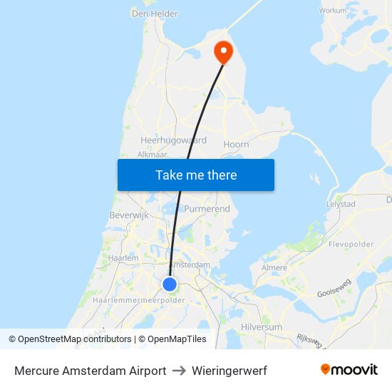 Mercure Amsterdam Airport to Wieringerwerf map