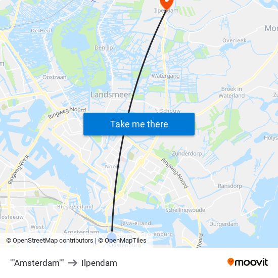 ""Amsterdam"" to Ilpendam map
