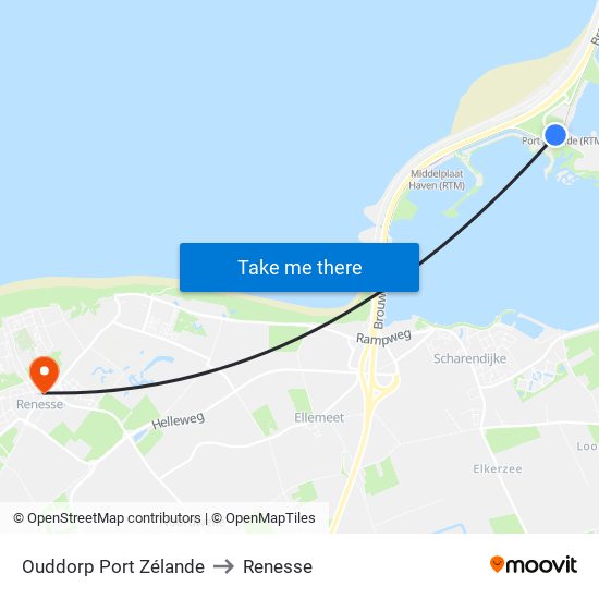 Ouddorp Port Zélande to Renesse map