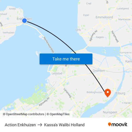 Action Enkhuizen to Kassa's Walibi Holland map