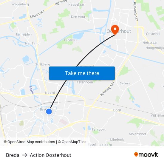Breda to Action Oosterhout map