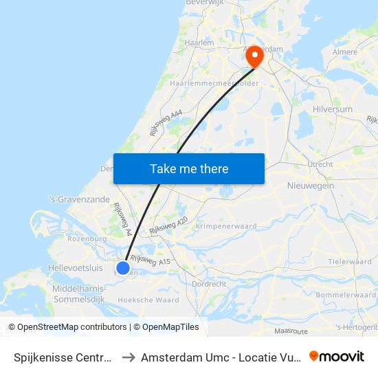 Spijkenisse Centrum to Amsterdam Umc - Locatie Vumc map