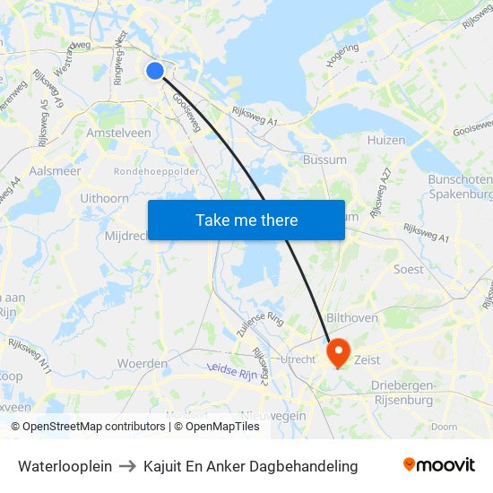 Waterlooplein to Kajuit En Anker Dagbehandeling map