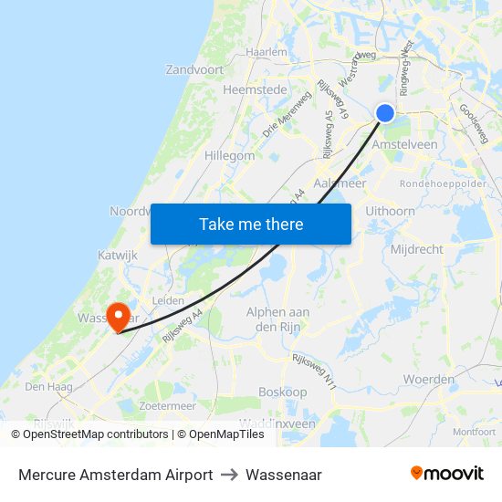 Mercure Amsterdam Airport to Wassenaar map