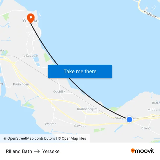 Rilland Bath to Yerseke map
