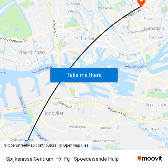 Spijkenisse Centrum to Fg - Spoedeisende Hulp map