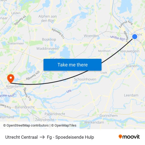 Utrecht Centraal to Fg - Spoedeisende Hulp map