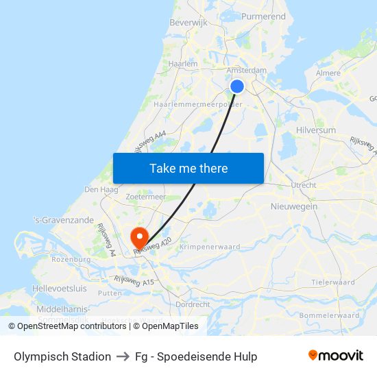 Olympisch Stadion to Fg - Spoedeisende Hulp map