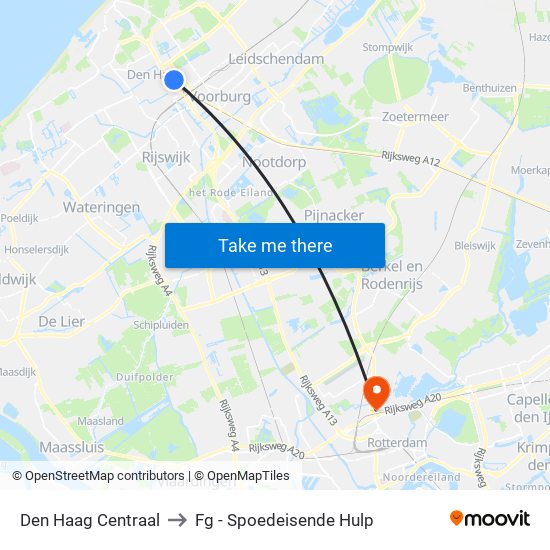 Den Haag Centraal to Fg - Spoedeisende Hulp map