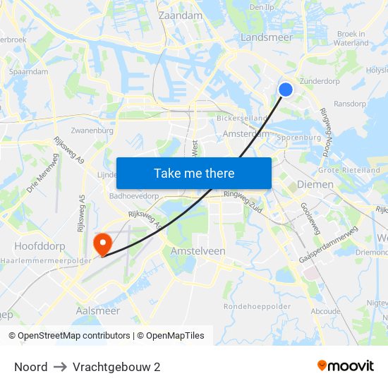 Noord to Vrachtgebouw 2 map
