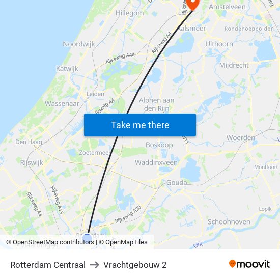 Rotterdam Centraal to Vrachtgebouw 2 map