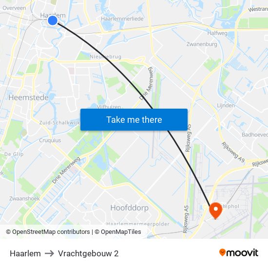 Haarlem to Vrachtgebouw 2 map