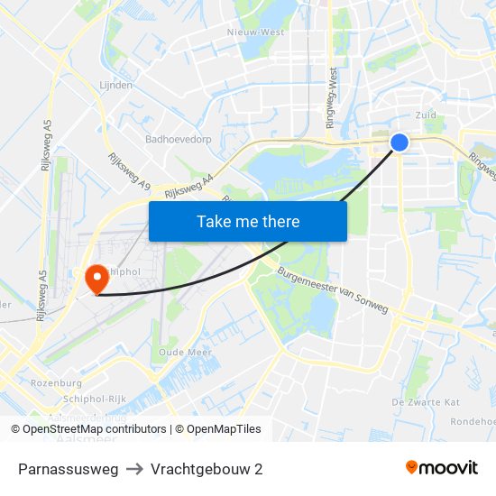 Parnassusweg to Vrachtgebouw 2 map
