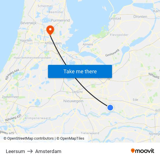 Leersum to Amsterdam map