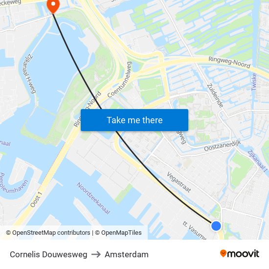 Cornelis Douwesweg to Amsterdam map