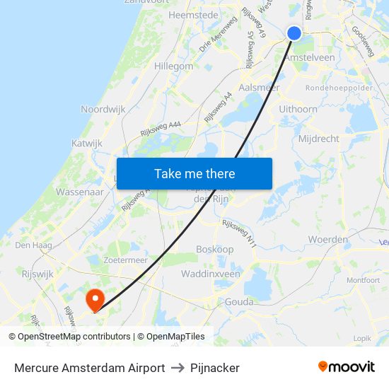 Mercure Amsterdam Airport to Pijnacker map