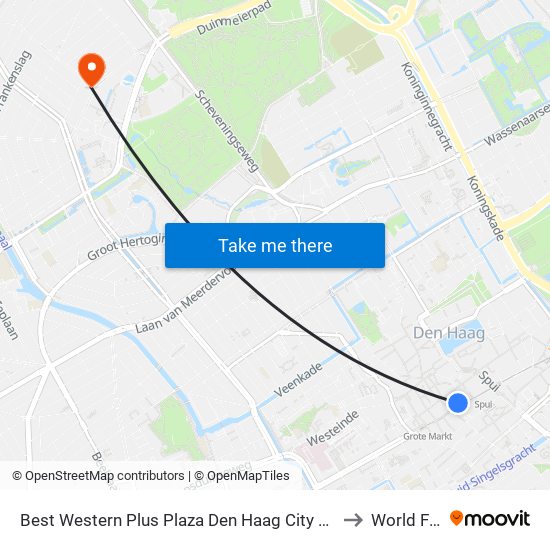 Best Western Plus Plaza Den Haag City Center The Hague to World Forum map