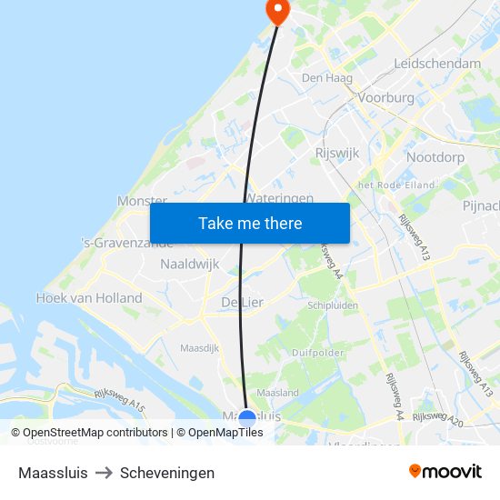 Maassluis to Scheveningen map