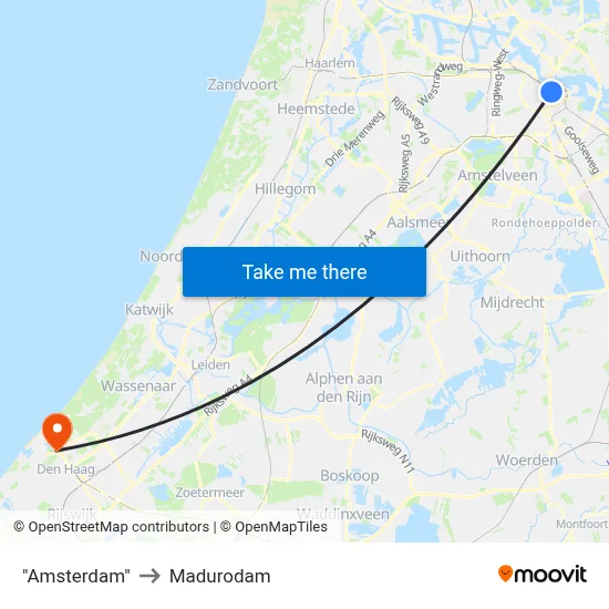 "Amsterdam" to Madurodam map