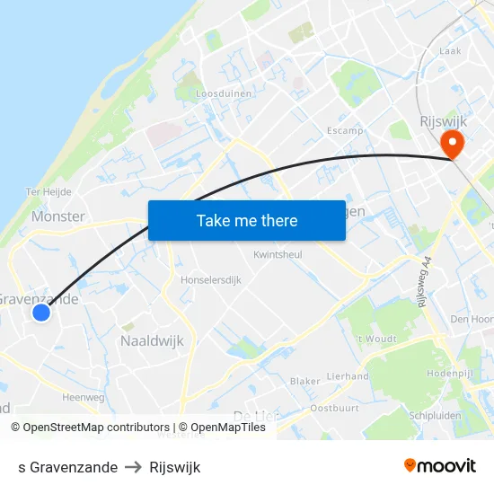 s Gravenzande to Rijswijk map