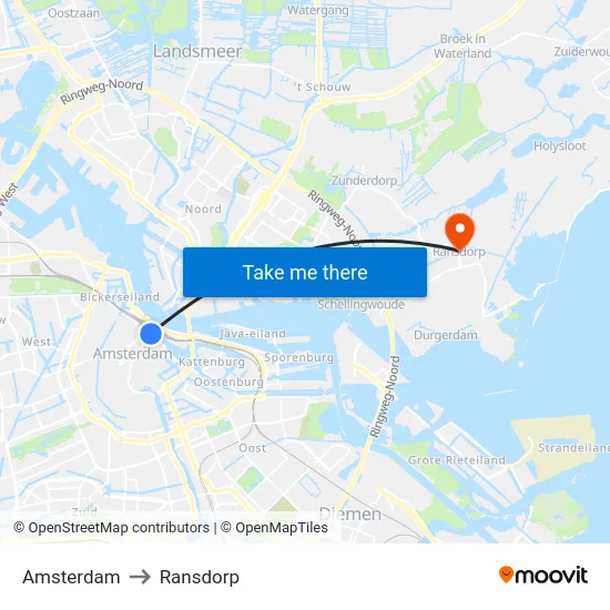 Amsterdam to Ransdorp map