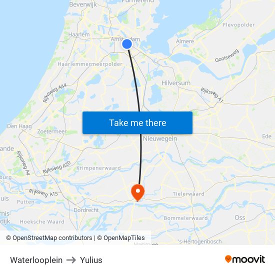 Waterlooplein to Yulius map