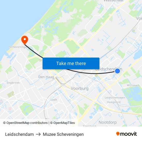 Leidschendam to Muzee Scheveningen map