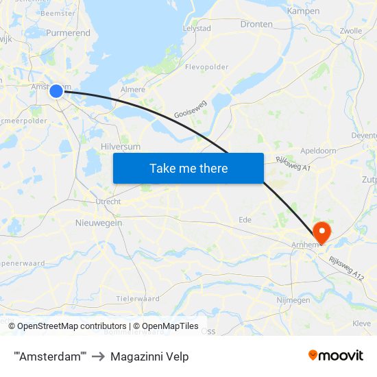 ""Amsterdam"" to Magazinni Velp map