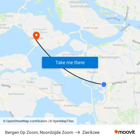 Bergen Op Zoom, Noordzijde Zoom to Zierikzee map