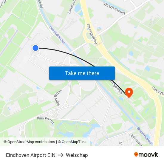 Eindhoven Airport EIN to Welschap map