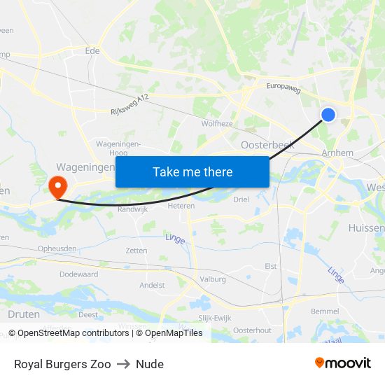 Royal Burgers Zoo to Nude map