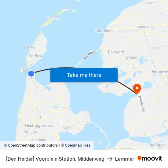 [Den Helder] Voorplein Station, Middenweg to Lemmer map