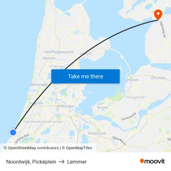 Noordwijk, Picképlein to Lemmer map