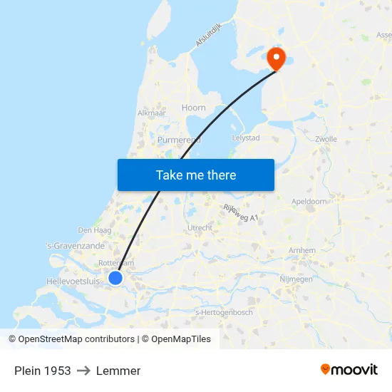 Plein 1953 to Lemmer map