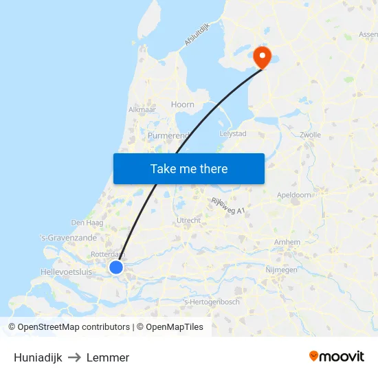 Huniadijk to Lemmer map