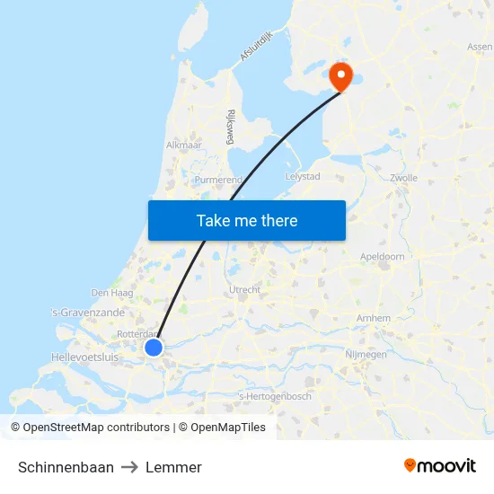 Schinnenbaan to Lemmer map