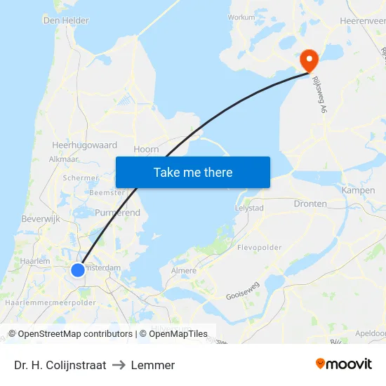 Dr. H. Colijnstraat to Lemmer map