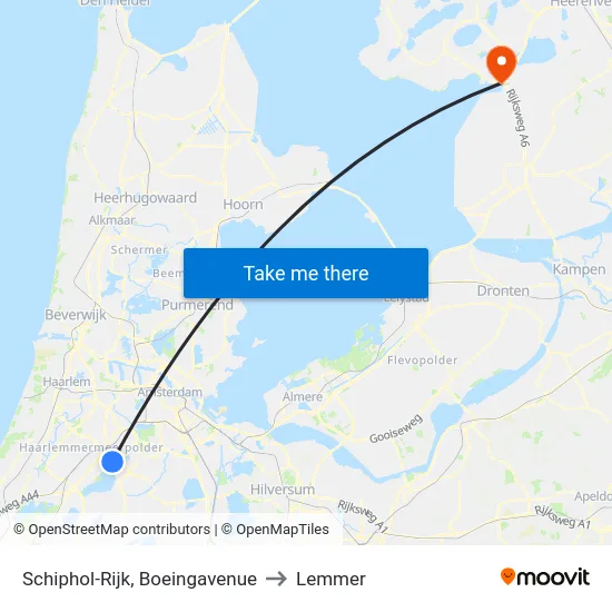 Schiphol-Rijk, Boeingavenue to Lemmer map