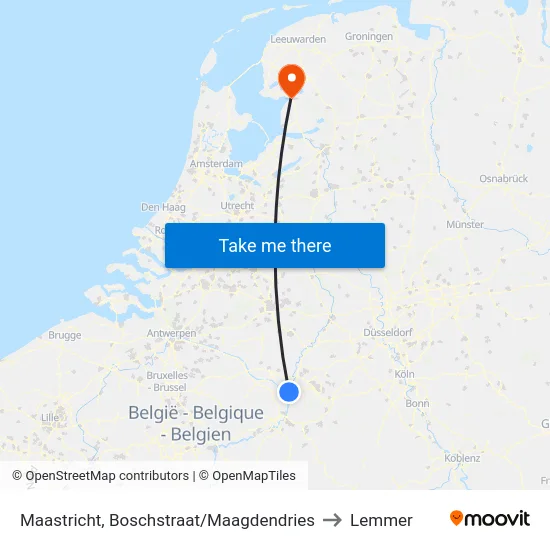 Maastricht, Boschstraat/Maagdendries to Lemmer map