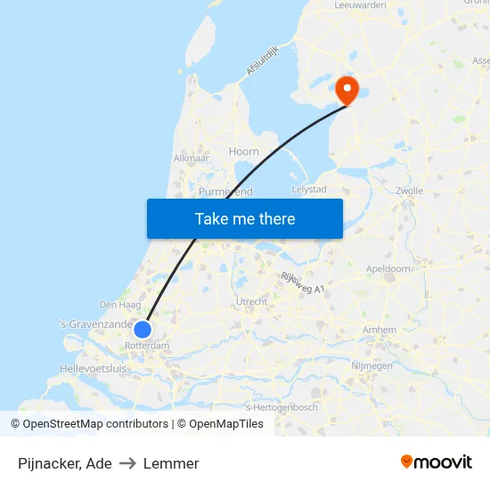 Pijnacker, Ade to Lemmer map