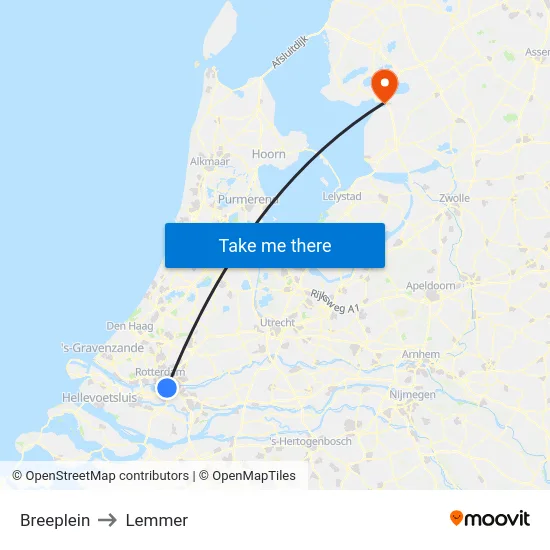Breeplein to Lemmer map