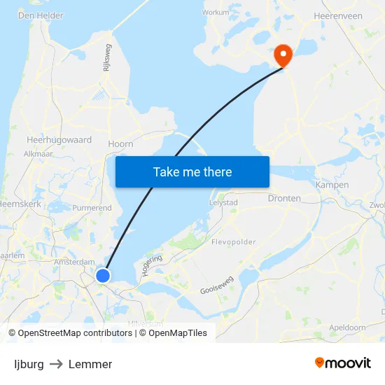 Ijburg to Lemmer map